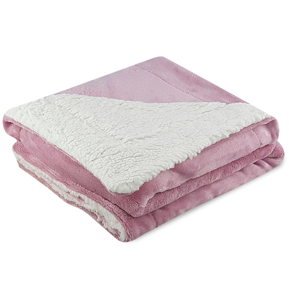 Cobertor para Bebê Dupla Face Sherpa Rosa ShopCama