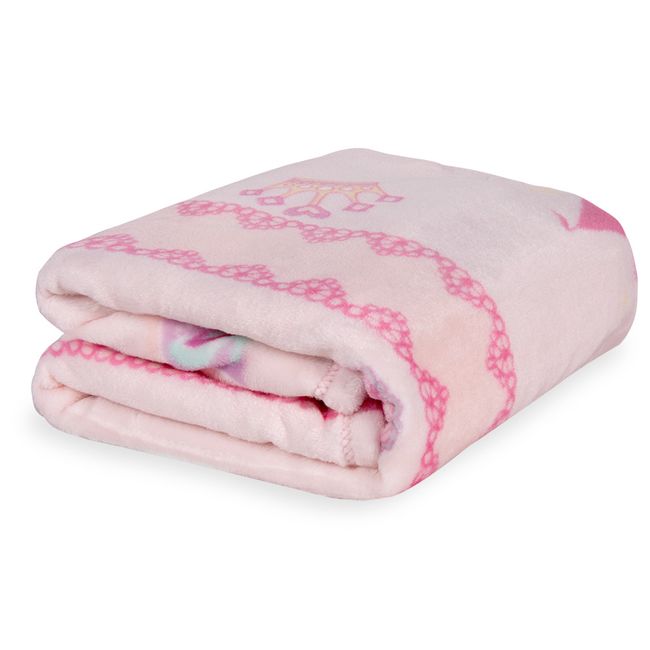 Cobertor para Bebê Jolitex Flannel Kyor Princesa 90x110cm