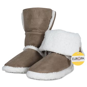 Pantufa-Adulto-Bota-com-Forro-Sherpa-Marrom-Europa-34-35