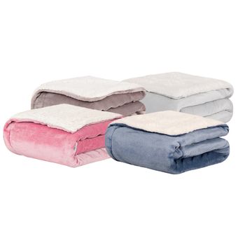 Cobertor-para-Bebe-Dupla-Face-com-Sherpa-Sultan-110-x-90cm-400-g-m²---Rosa
