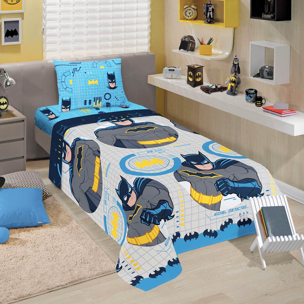 Jogo de Cama Solteiro 3 Peças Batman Lepper - ShopCama