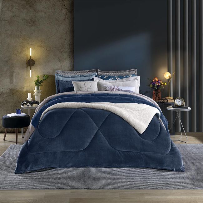Edredom-Solteiro-Dupla-Face-Hedrons-Plush-e-Sherpa-Liso-Mariner