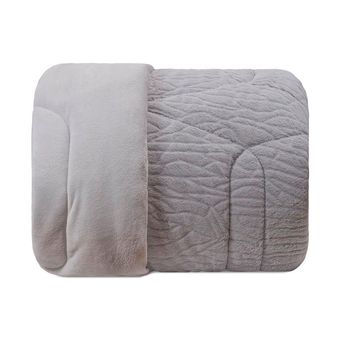 Edredom-Casal-Plush-Peles-Hedrons-Cinza-Cromo