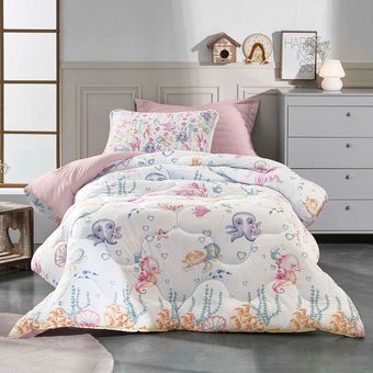 Edredom-Solteiro-Altenburg-Malha-Mundo-Kids-Pink-Sea