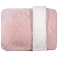 Edredom-Casal-Plush-Sherpa-Hedrons-Liso-Rosa-Poema