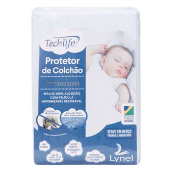 Protetor de Colchão para Berço Impermeável Branco 100% Algodão - Baby  Enxoval