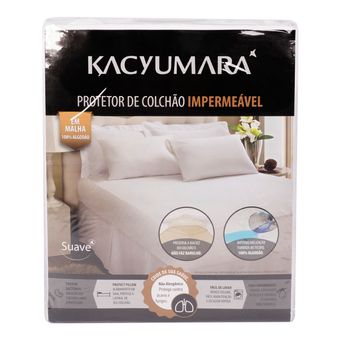 Protetor-de-Colchao-Impermeavel-Solteiro-King-Kacyumara-Algodao-Branco-96x203x40cm