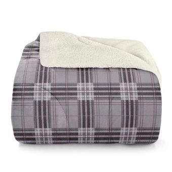 Edredom-Queen-Size-Plush-Sherpa-Hedrons-Check