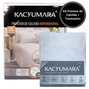 Kit-Protetor-de-Colchao-e-Travesseiro-Impermeavel-Solteiro-Kacyumara-100--Algodao