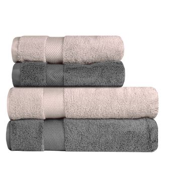 Jogo-de-Toalhas-de-Banho-4-Pecas-Super-Soft-Zero-Twist-Corttex-Chumbo-Bege