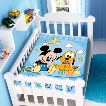 Cobertor-para-Bebe-Raschel-Plus-90x110cm-Disney-Mickey-e-Pluto-Feliz