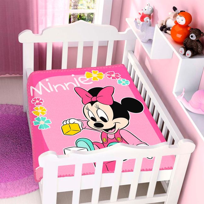 Cobertor-para-Bebe-Raschel-Plus-90x110cm-Disney-Minnie-Brincando