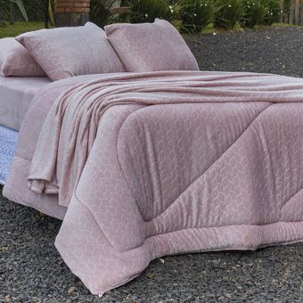 Edredom-Solteiro-Bella-Enxovais-Plush-Splendore-Rose