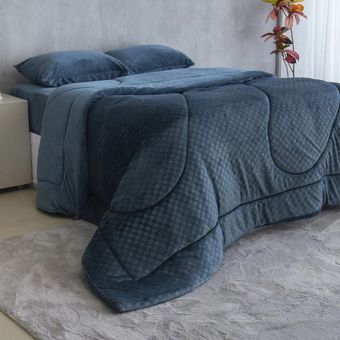 Edredom-Solteiro-Bella-Enxovais-Plush-Splendore-Grafite