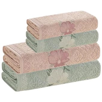Jogo-de-Toalhas-de-Banho-4-Pecas-Karsten-Yuna-430-g-m²-Matcha-Rosa