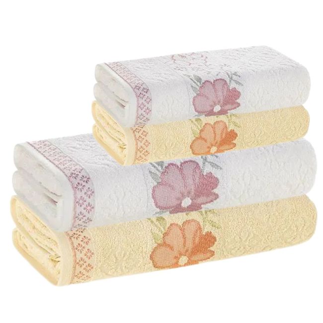 Jogo-de-Toalhas-de-Banho-4-Pecas-Karsten-Yuna-430-g-m²-Branco-Vanila