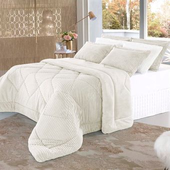 Edredom-King-Size-Plush-Alto-Relevo-BBC-Textil-Marfim