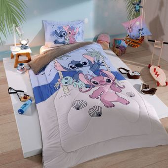 Edredom-Infantil-Disney-Hedrons-Plush-Stitch-Tropical