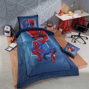 Edredom-Infantil-Disney-Hedrons-Plush-Spiderman-Team