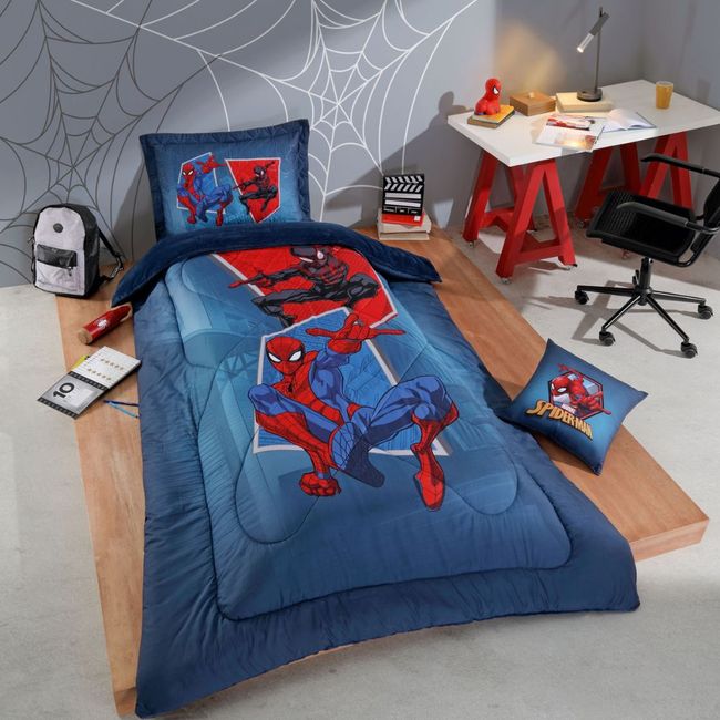 Edredom-Infantil-Disney-Hedrons-Plush-Spiderman-Team