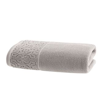 Toalha-de-Rosto-Super-Soft-Zero-Twist-Corttex-Arabesco-500-g-m²-Cinza