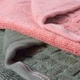 Jogo-de-Toalhas-de-Banho-4-Pecas-Super-Soft-Zero-Twist-Corttex-Geometrico-500-g-m²-Rosa-Verde