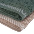 Jogo-de-Toalhas-de-Banho-4-Pecas-Super-Soft-Zero-Twist-Corttex-Geometrico-500-g-m²-Verde-Bege