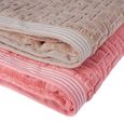 Jogo-de-Toalhas-de-Banho-4-Pecas-Super-Soft-Zero-Twist-Corttex-Geometrico-500-g-m²-Bege-Rosa