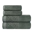 Jogo-de-Toalhas-de-Banho-4-Pecas-Super-Soft-Zero-Twist-Corttex-Geometrico-500-g-m²-Verde