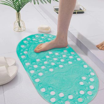 Tapete-para-Box-Emborrachado-Antiderrapante-66x36cm-Pezinhos-Verde