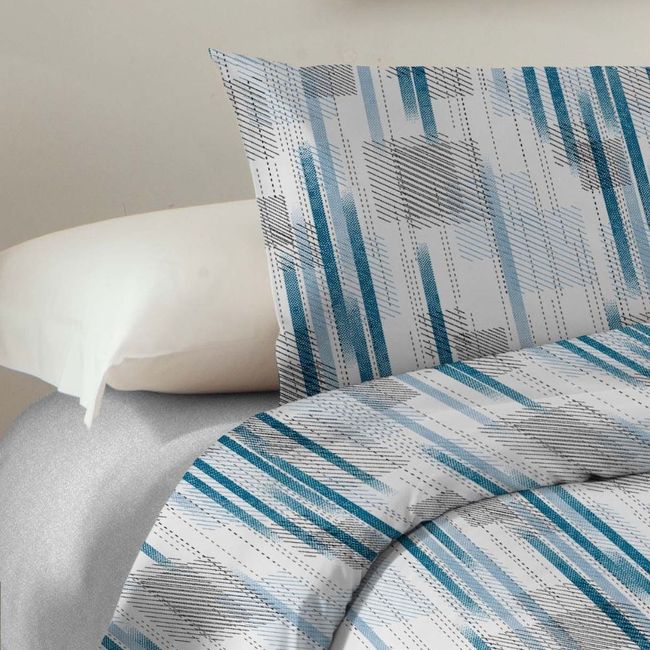 Jogo de Cama Solteiro Azul Corttex Microtec 200 Fios 3 Peças