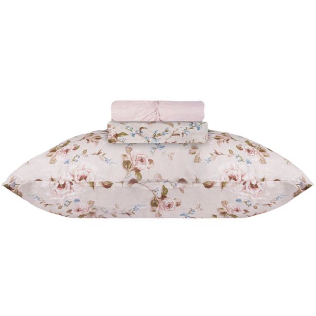 Jogo de Cama Solteiro 150 Fios Corttex 3 Peças Attuale Flores 2