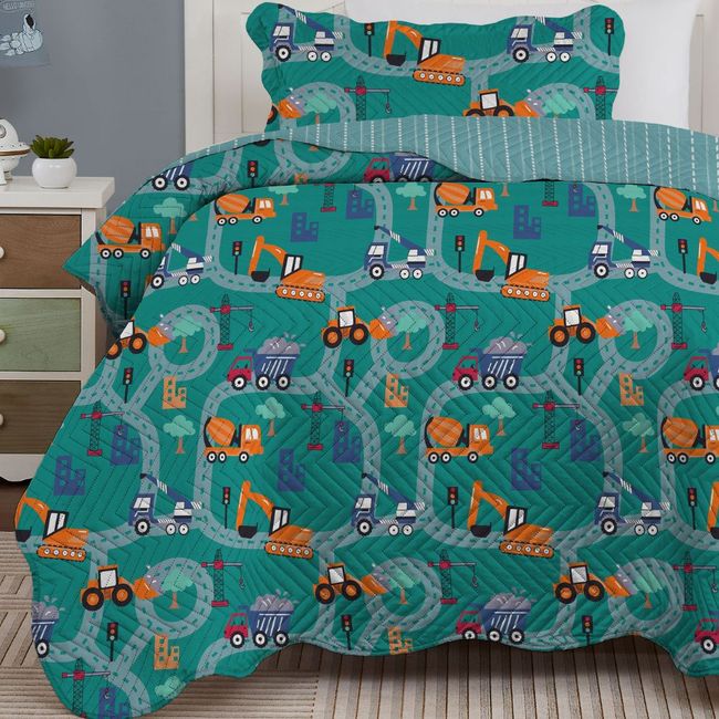 Colcha Solteiro Infantil Corttex Studio Mix 2 Peças Máquinas