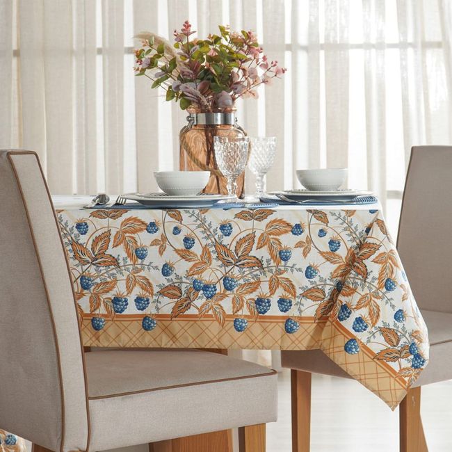 Toalha de Mesa Quadrada 4 Lugares Hiper Têxtil Facile Amora