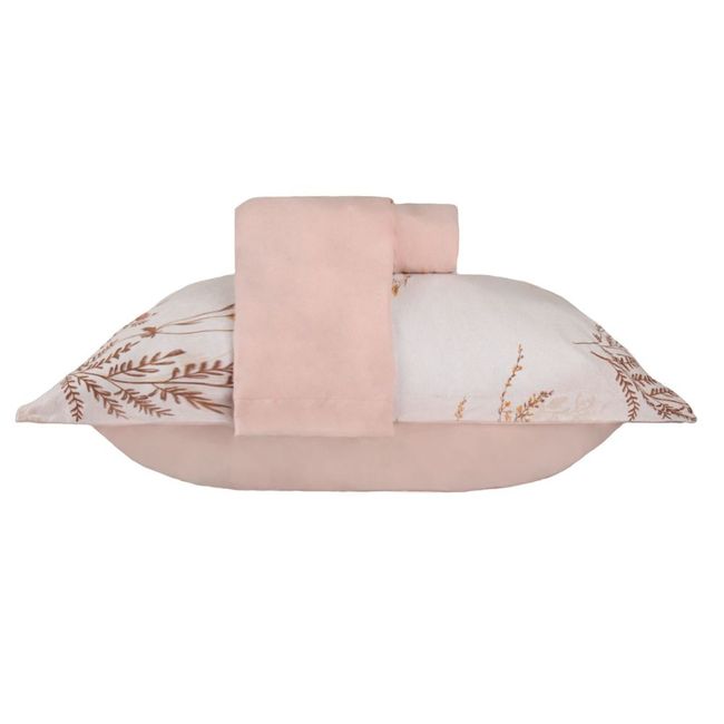 Jogo de Lençol e Fronha Queen Size Bella Enxovais Malha 100% Algodão 3 Peças Cloud Gaby