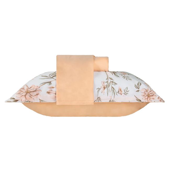 Jogo de Lençol e Fronha Queen Size Bella Enxovais Malha 100% Algodão 3 Peças Cloud Penélope