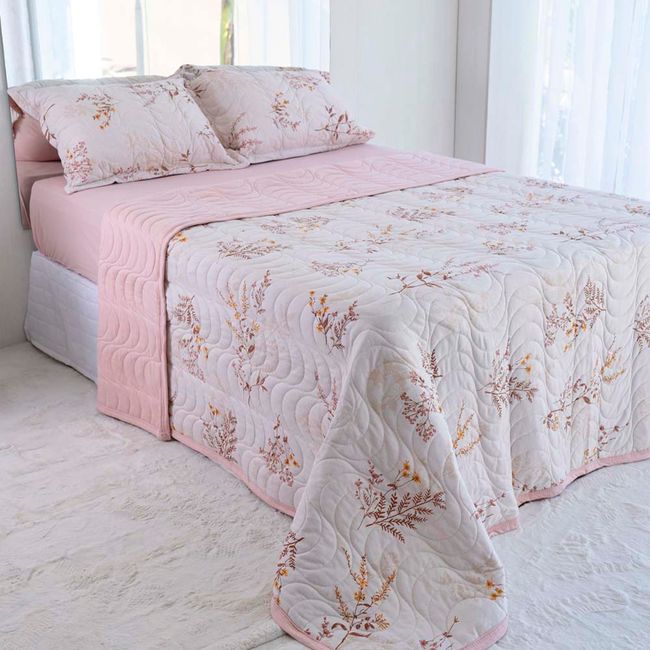 Cobreleito Queen Size Bella Enxovais Malha 100% Algodão 3 Peças Cloud Gaby
