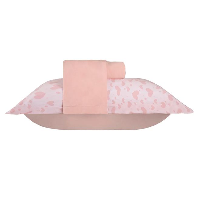 Jogo de Lençol e Fronha Queen Size Bella Enxovais Malha 100% Algodão 3 Peças Cloud Maya