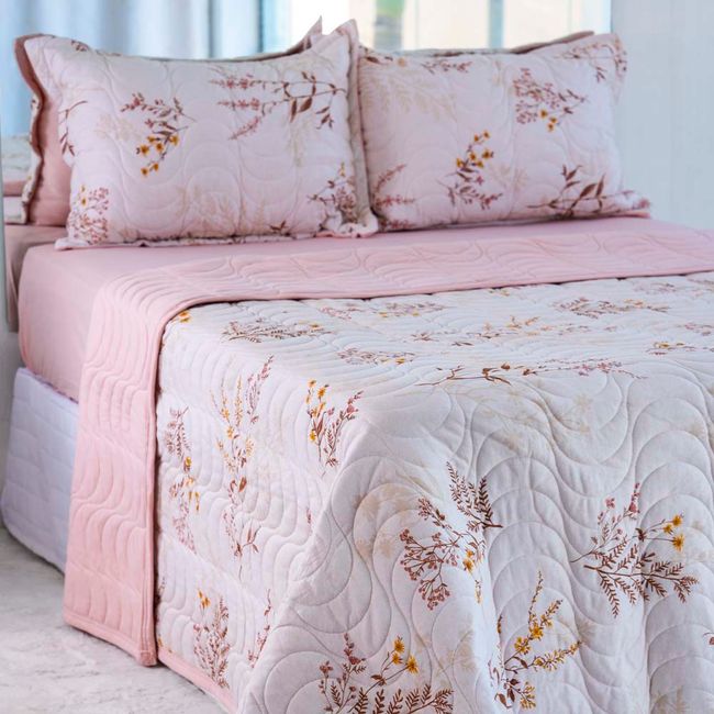 Cobreleito Casal Bella Enxovais Malha 100% Algodão 3 Peças Cloud Gaby