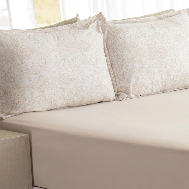 Jogo de Lençol e Fronha Casal Bella Enxovais Malha 100% Algodão 3 Peças Cloud Jade