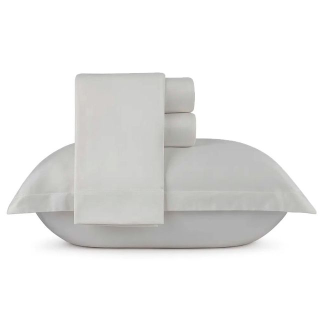 Jogo de Cama Queen Size 400 Fios 100% Algodão 4 Peças Bella Enxovais Cinza