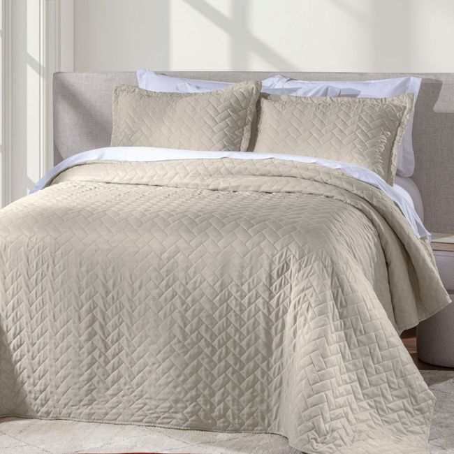 Colcha King Size Corttex Mônaco 3 Peças Bege