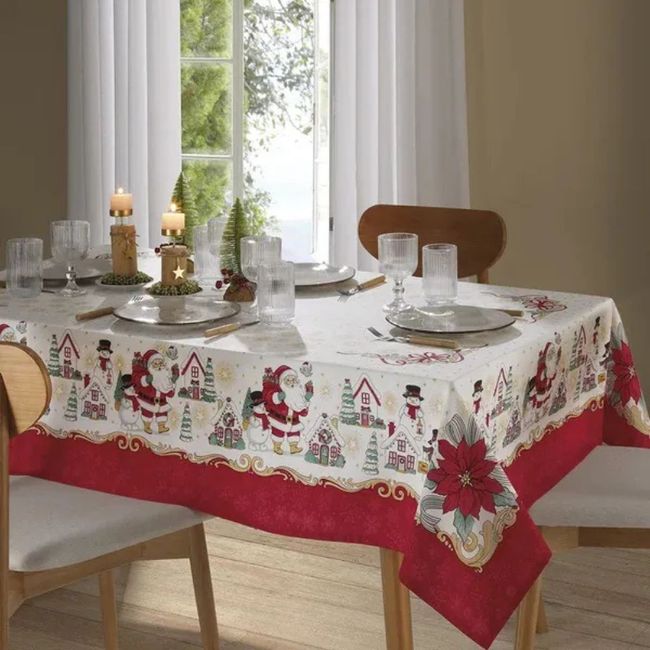 Toalha de Mesa Retangular 160x250cm Athenas Dohler Natal 119