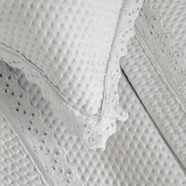 Colcha Casal 200 Fios Corttex Romantic 3 Peças Branca