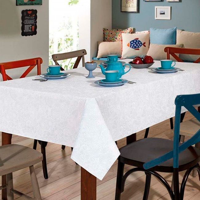 Toalha de Mesa Retangular 8 Lugares Dohler Clean Athenas 160x250cm Edite