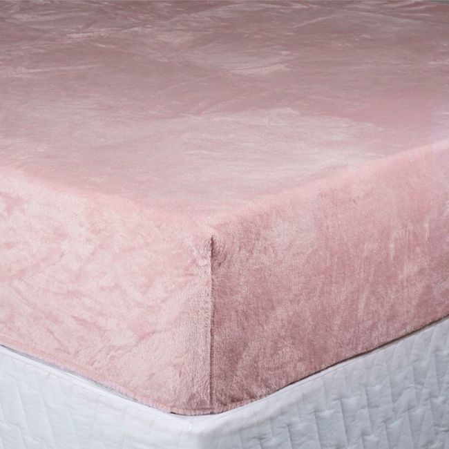 Lençol de Plush King Size Hedrons Inove Rosa Tule