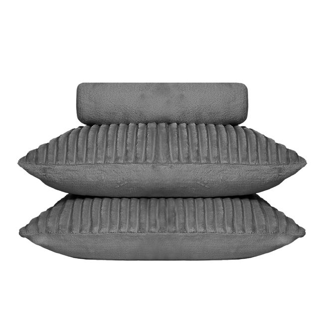 Jogo de Cama King Size Plush 3 Peças BBC Têxtil Chumbo
