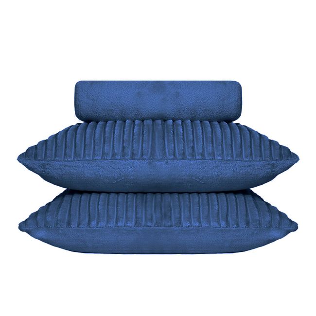Jogo de Cama King Size Plush 3 Peças BBC Têxtil Azul