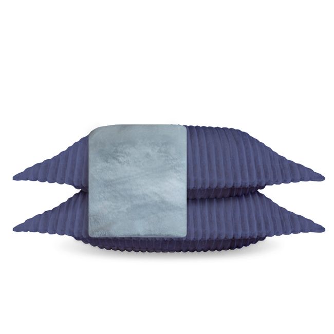 Jogo de Cama King Size Plush 3 Peças BBC Têxtil Azul