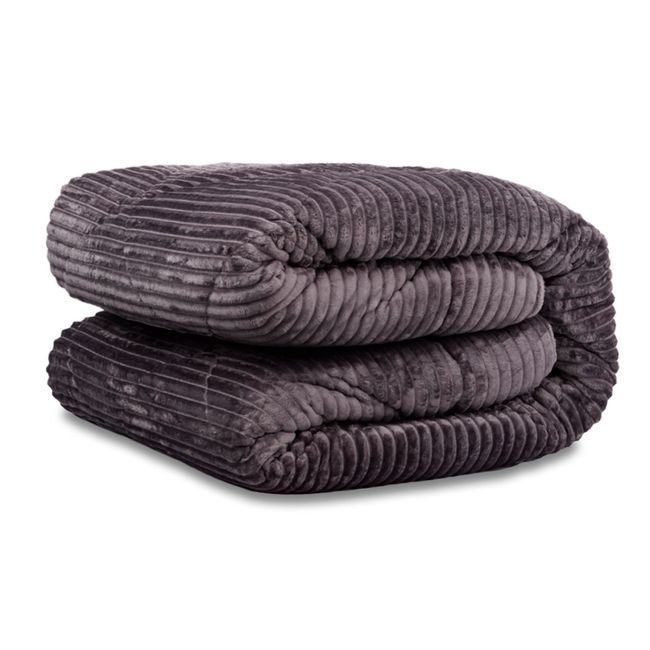 Edredom Queen Size Plush Alto Relevo BBC Têxtil Chumbo